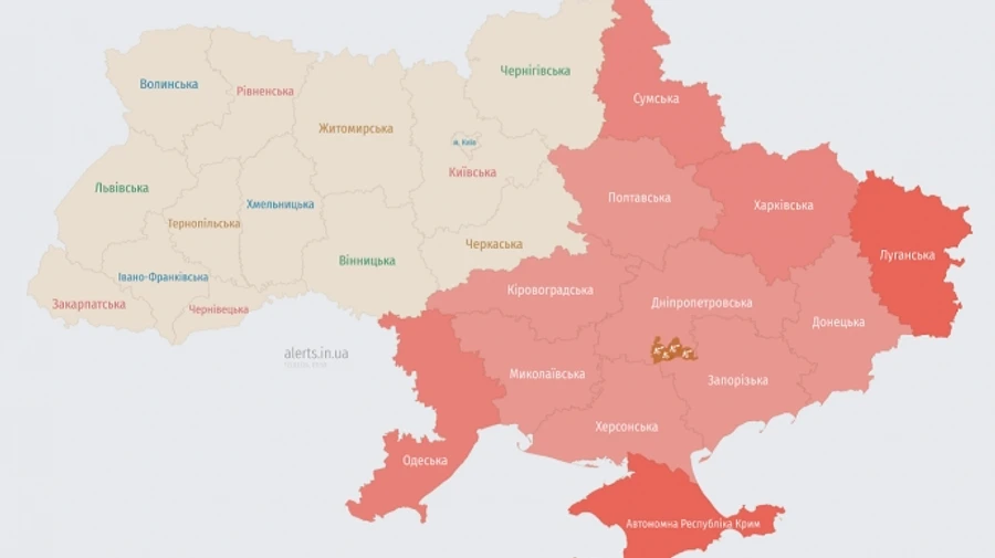 У південно-східних областях було оголошено повітряну тривогу через загрозу балістики