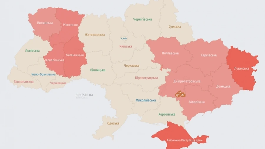 В кількох областях на сході країни була оголошена загроза балістики