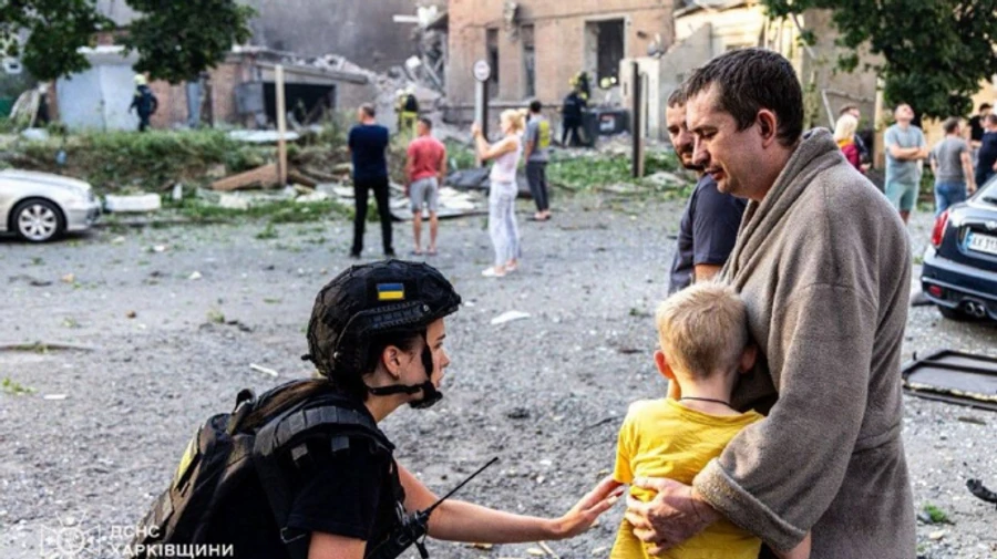 Росіяни атакували Харків дронами: виникла пожежа, 9 постраждалих