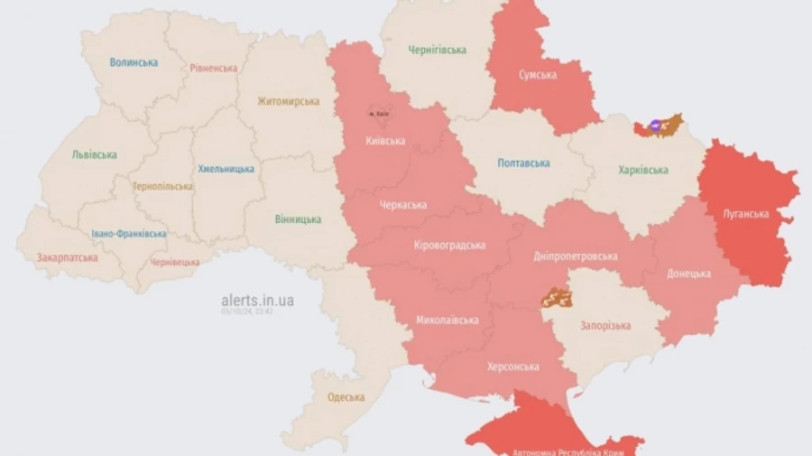 Цієї ночі загроза ударних БпЛА була в низці областей: у столиці працювала ППО