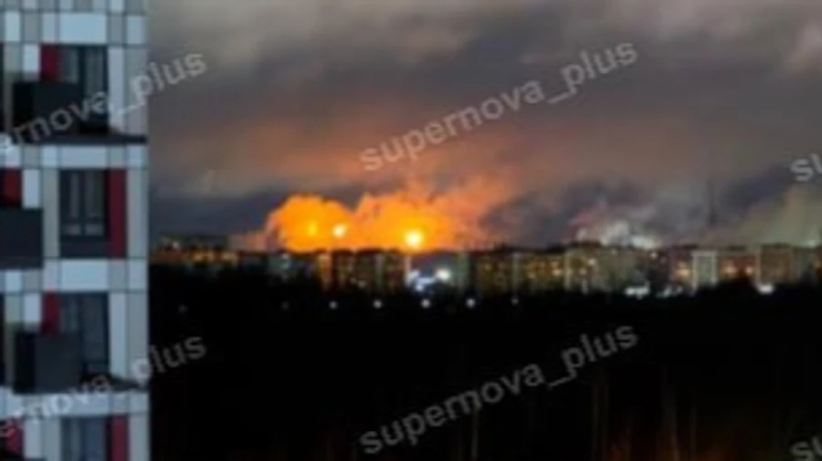 У Росії безпілотники атакували хімзавод у Великому Новгороді: виникла пожежа