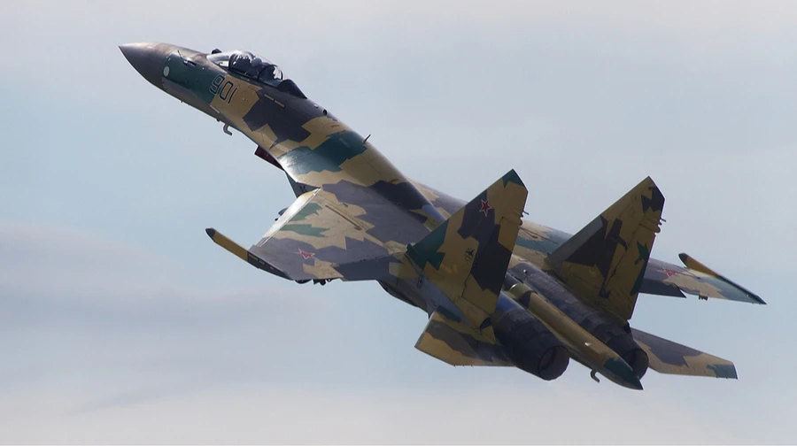 Військові показали, як догорав збитий російський винищувач Су-35