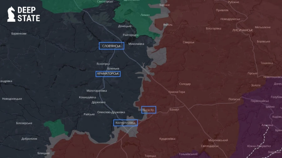 DeepState: Росіяни інфільтруються в Костянтинівку і посилюють тиск на Слов’янсько-Краматорський напрямок